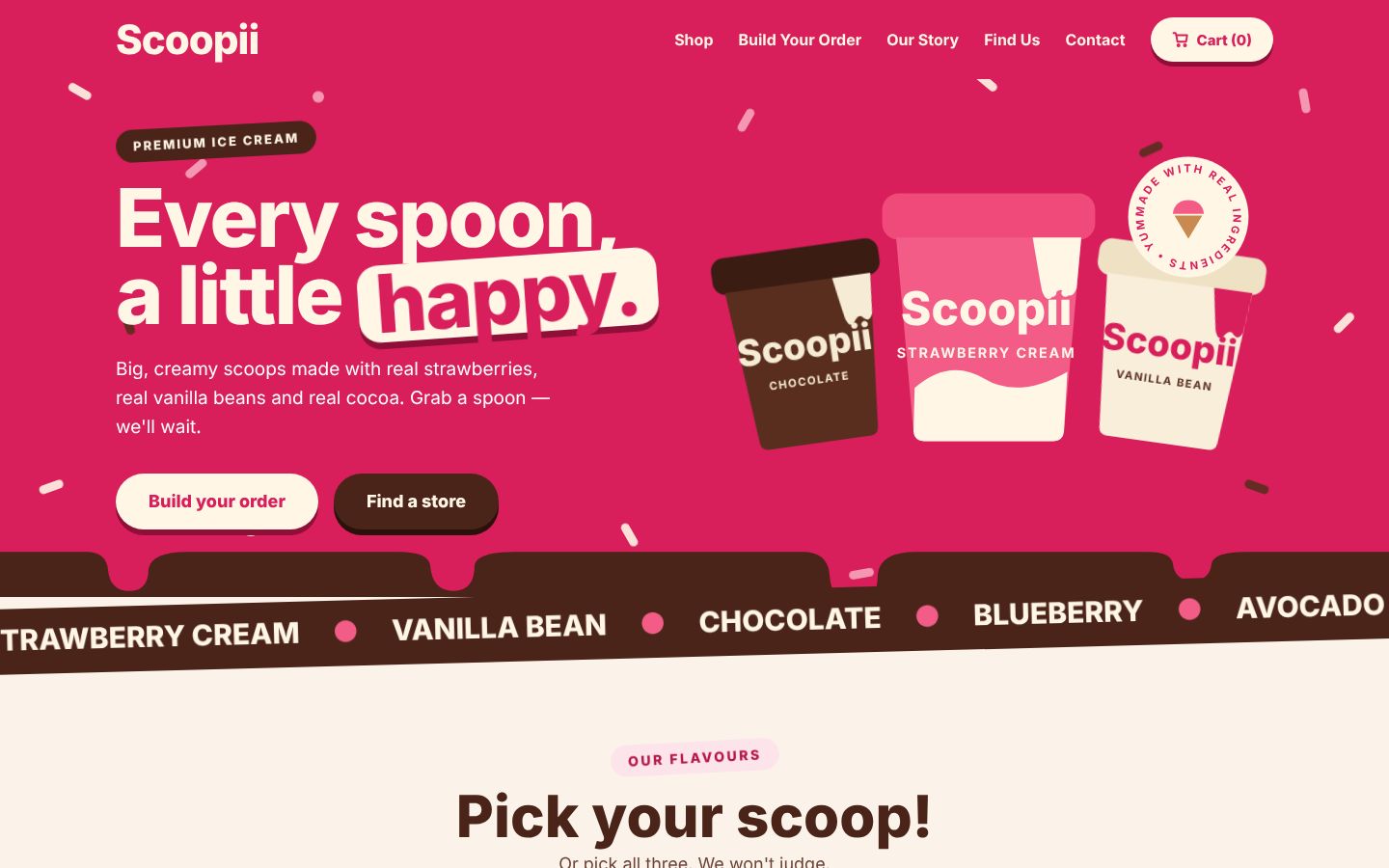 Scoopii · flavour-first home page