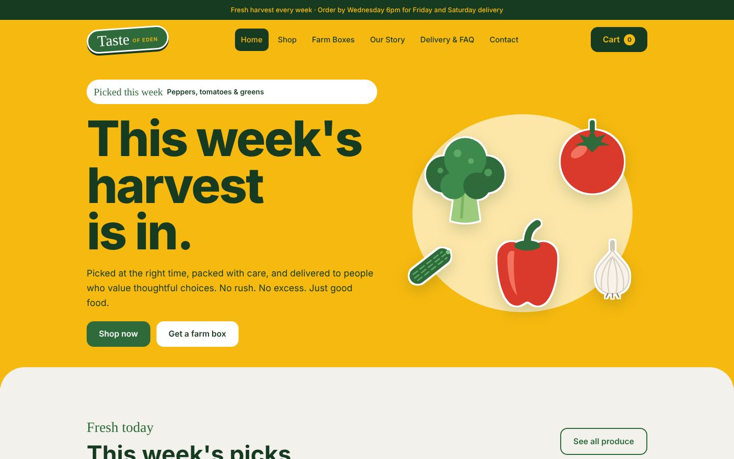 Taste Of Eden · Amber Market home page